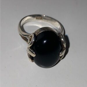 Black Onyx Stone Ring Size 8